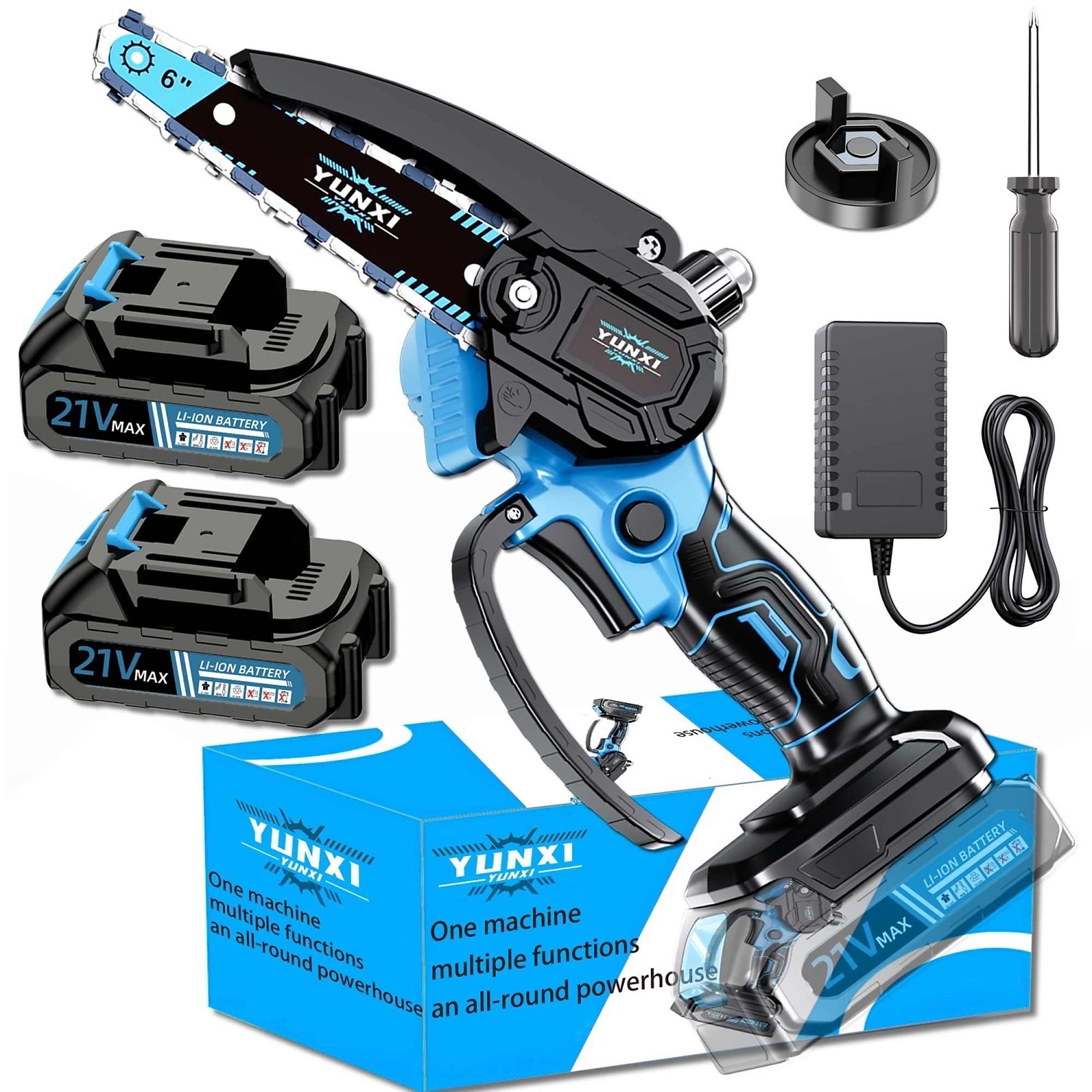 6 in. Electric Pruning Chainsaw with Safety Lock, Hand Guard, Non-Slip Handle, Efficient&Useful